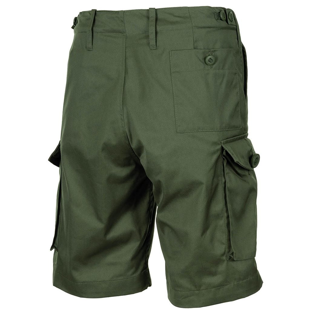 Bermudas británicas Combat verdes, réplica con cinco bolsillos, cintura ajustable y trabillas para cinturón hasta 9 cm