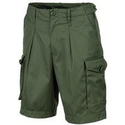Bermudas británicas Combat verdes, réplica con cinco bolsillos, cintura ajustable y trabillas para cinturón hasta 9 cm