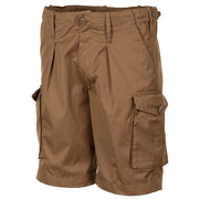 Bermudas réplica británica COMBAT color coyote con 5 bolsillos y cintura ajustable