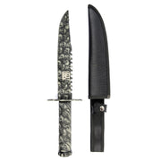 Cuchillo de supervivencia SURVIVAL LEBKY 37,5 cm con funda negra y mango con accesorios