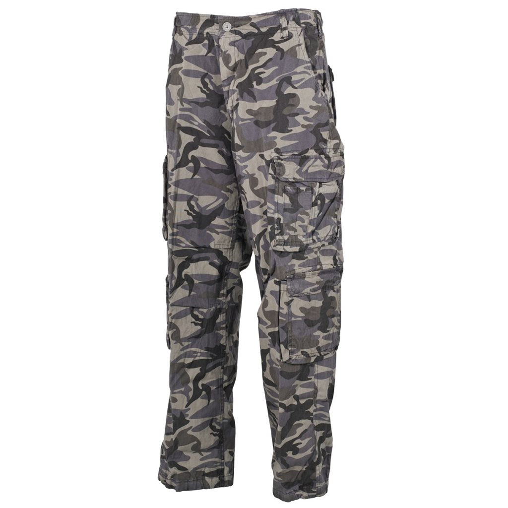 Pantalones VINTAGE DEFENSE PURE TRASH, 8 bolsillos, cierre cremallera y botón, presillas para cinturón 55 mm