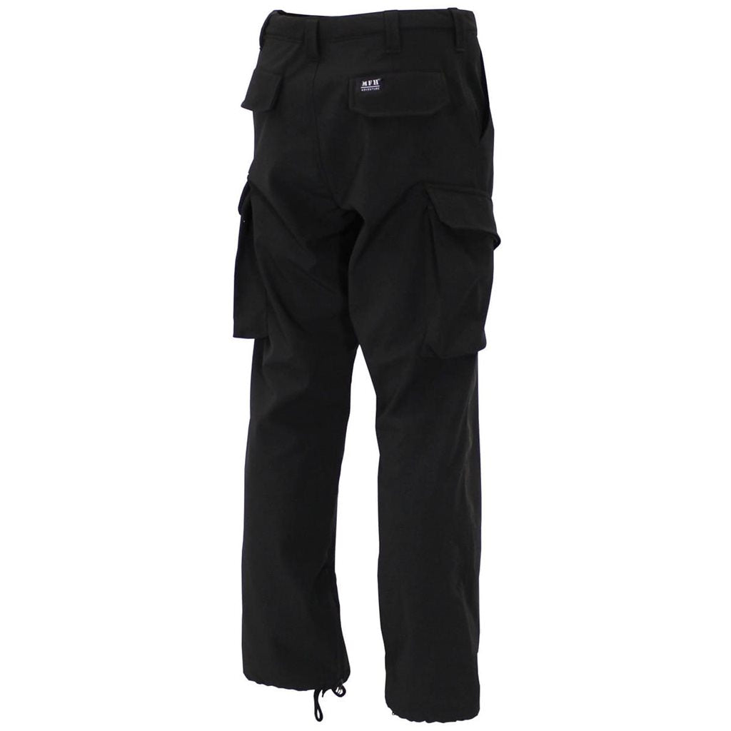 Pantalones impermeables ALLROUND softshell negros con forro polar y membrana PU transpirable