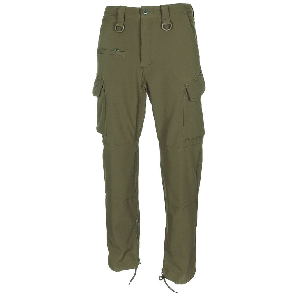 Pantalones impermeables softshell ALLROUND verdes, trilaminado con membrana PU y forro polar