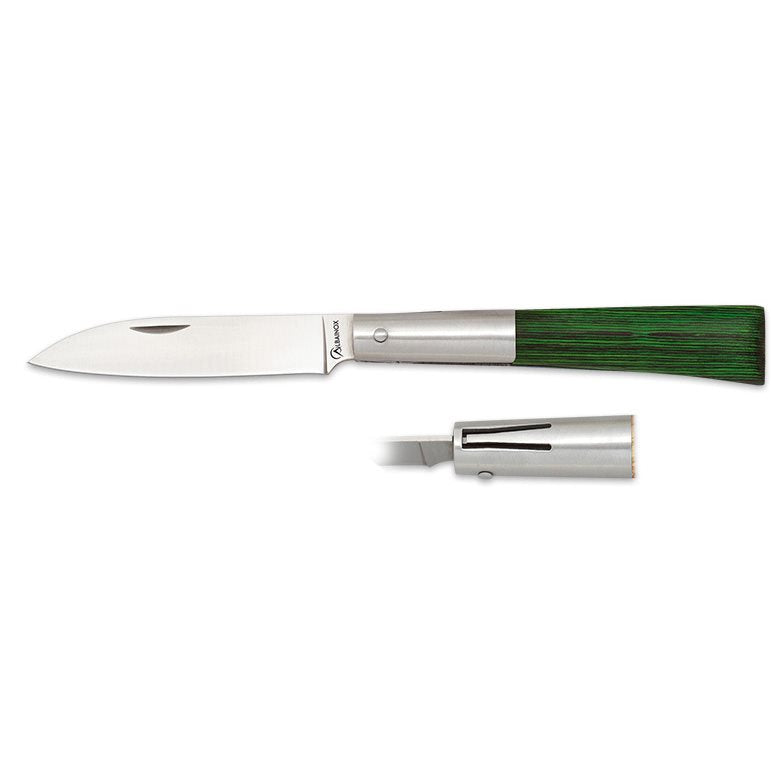 Cuchillo plegable PENKNIFE PISTON verde con filo liso