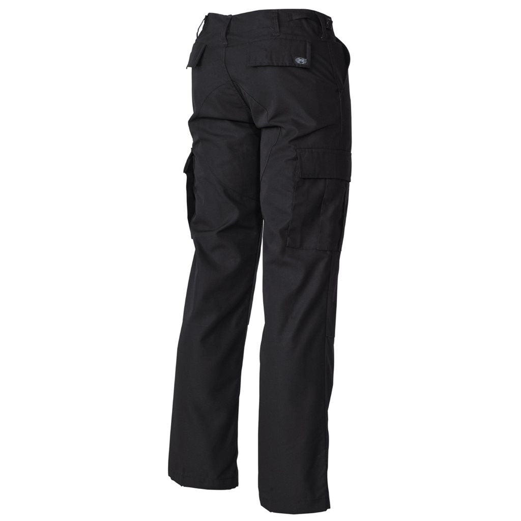 Pantalones BDU negros de mujer, 6 bolsillos y cintura ajustable