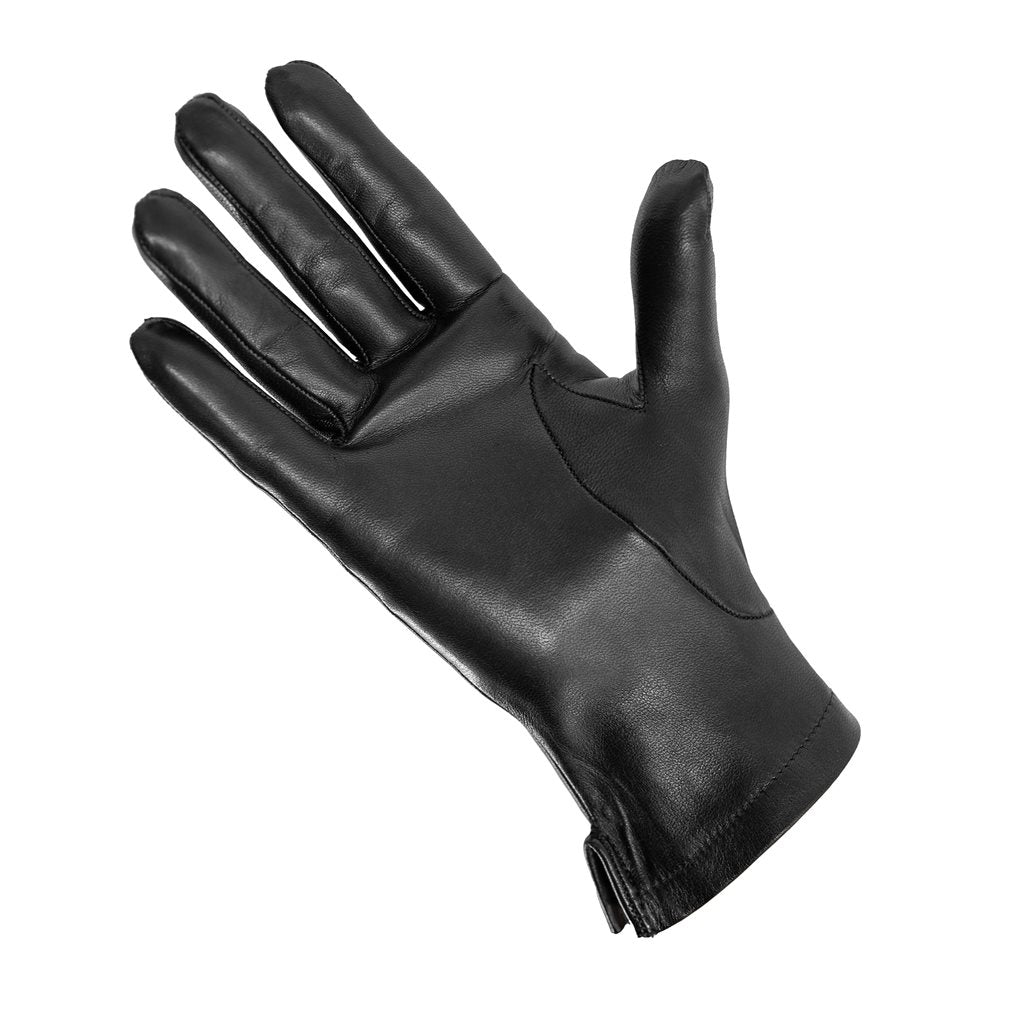 Guantes de cuero negros para mujer, originales del ejército francés