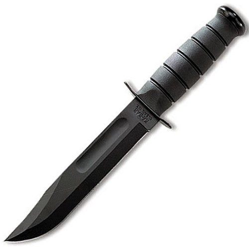 Cuchillo Fighting/Utility negro, hoja 17,8 cm, acero 1095, filo liso
