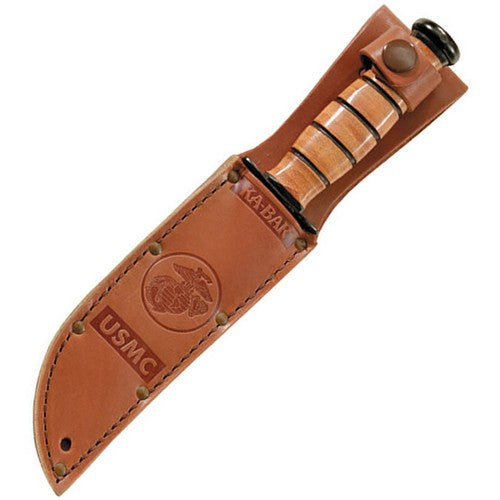 Cuchillo USMC negro, filo dentado, acero 1095 (56-58 HRC)