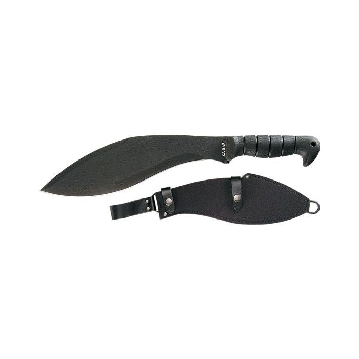 Machete Kukri KA-BAR con hoja de acero 1085 negra, hoja 29,2 cm y longitud total 43,2 cm