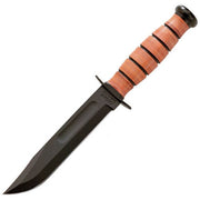 Cuchillo USMC Short - versión reducida KA-BAR (~3/4), hoja filo liso, negro