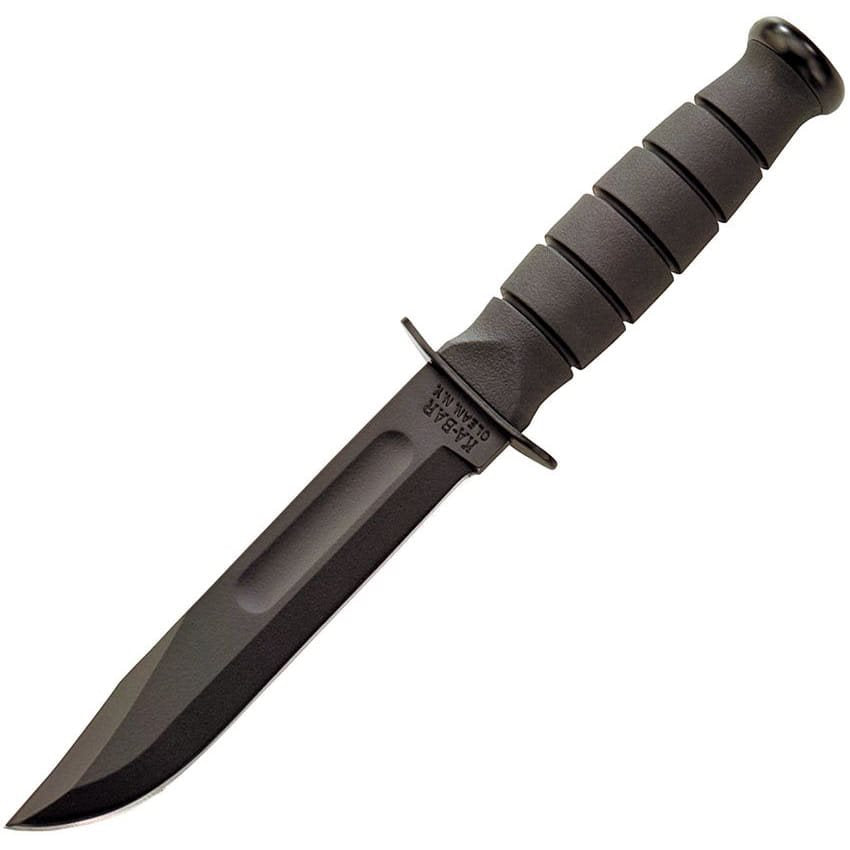 Cuchillo Fighting/Utility Short negro con hoja recta y funda táctica de plástico