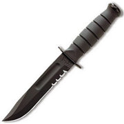 Cuchillo FIGHTING/UTILITY SHORT negro con filo parcialmente dentado