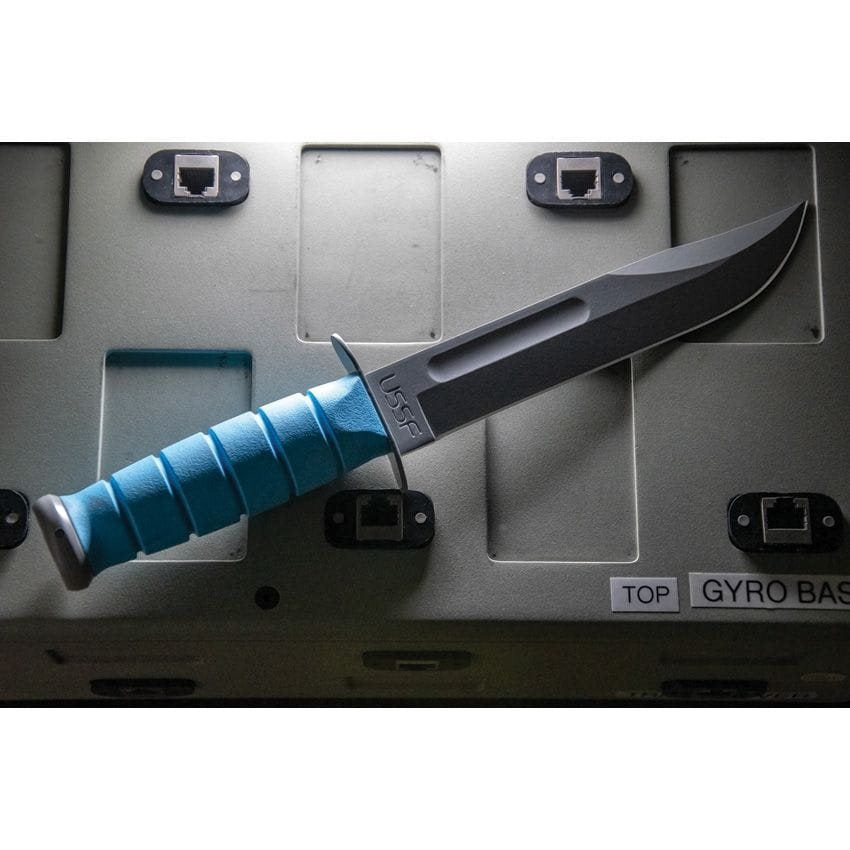 Cuchillo USSF SPACE azul, filo liso, variante USMC (1942)