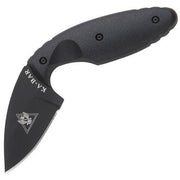 Navaja táctica Ka-Bar TDI negra, filo liso, hoja de acero AUS 8 A con funda oculta