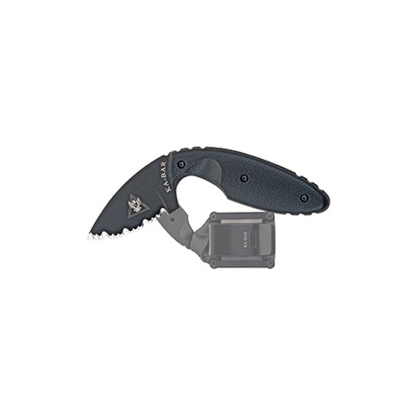 Cuchillo Ka-Bar TDI Law Enforcement, hoja dentada negra con funda