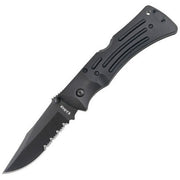 Navaja plegable KA-BAR MULE Folder dentada negra con clip