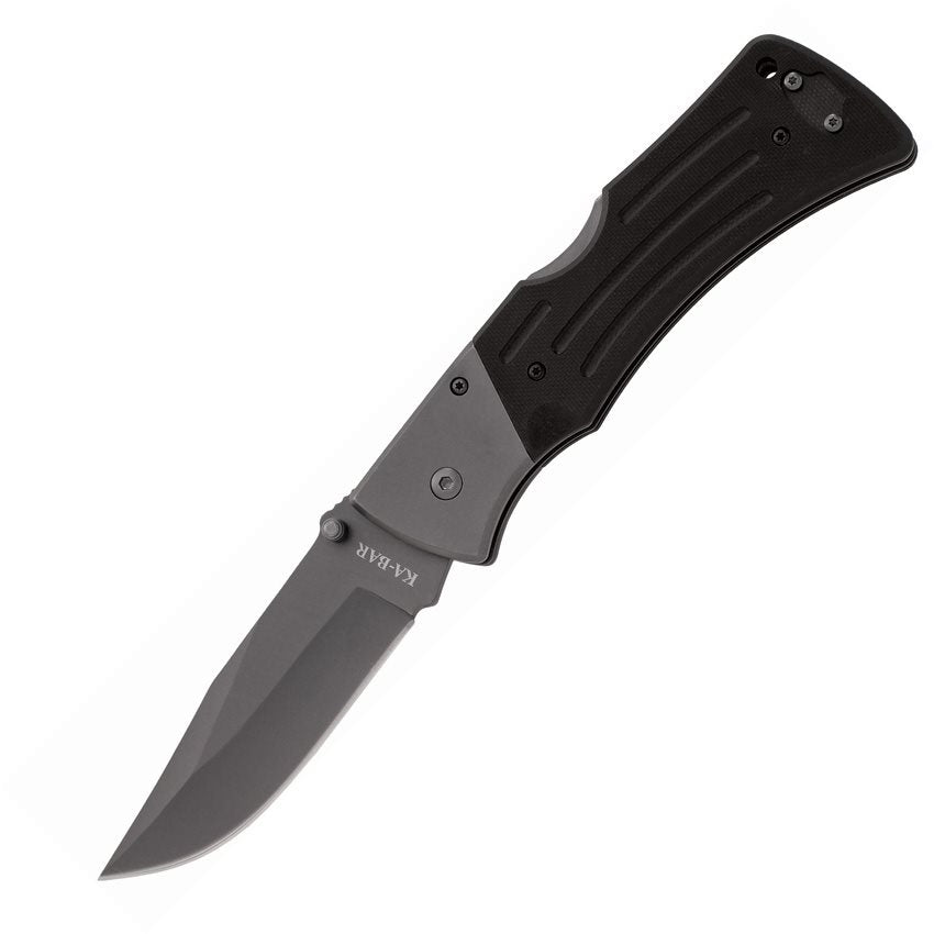 Navaja plegable G10 MULE CLIP negra con hoja lisa de 10,2 cm, cerrada 13,3 cm, total 23,5 cm