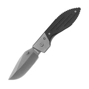 Navaja abatible WARTHOG negra, hoja lisa de acero inoxidable y empuñadura G-10, 19 cm