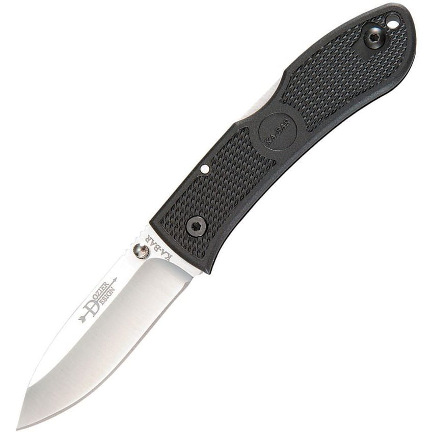 Navaja plegable KA-BAR DOZIER HUNTER, hoja lisa plateada y empuñadura negra