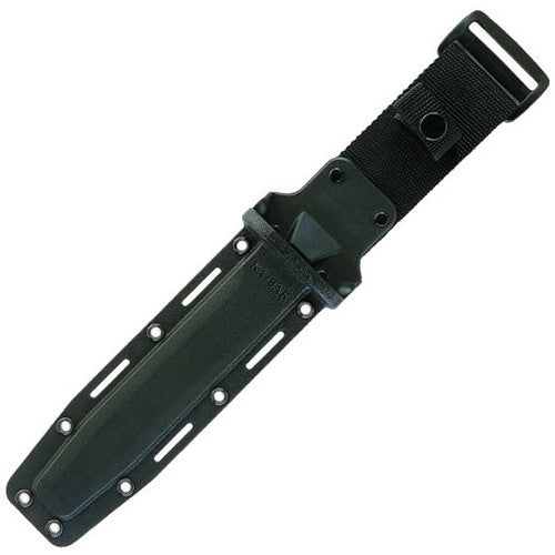Cuchillo US ARMY negro con hoja parcialmente dentada y filo combinado