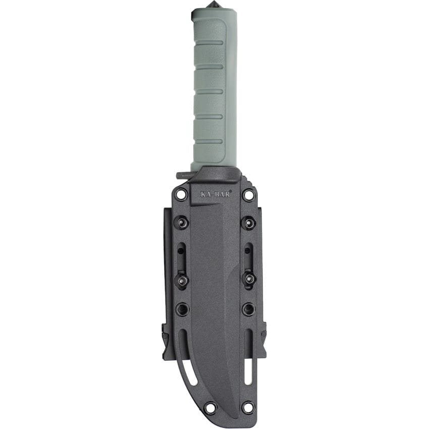 Cuchillo DUST I verde con hoja lisa y cuerpo robusto