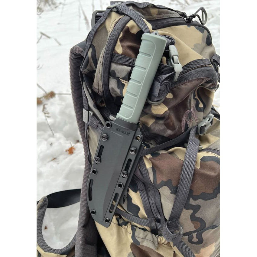 Cuchillo DUST I verde con hoja lisa y cuerpo robusto