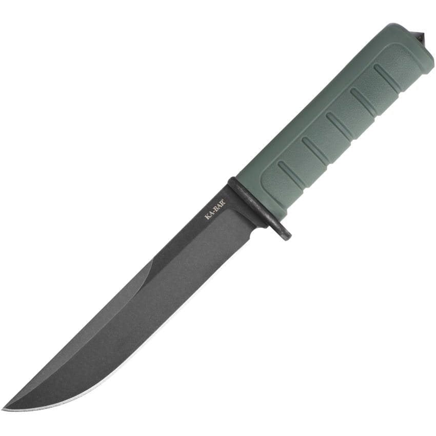 Cuchillo DUST I verde con hoja lisa y cuerpo robusto