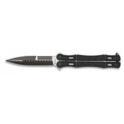 Navaja mariposa negra 02099 con mango de aluminio y seguro