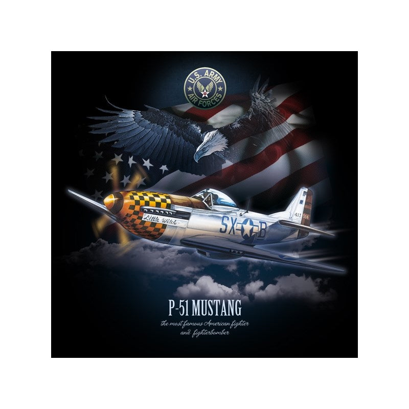 Camiseta P-51 Mustang con estampado a todo color, manga corta