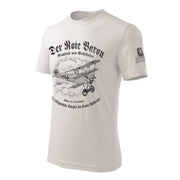 Camiseta blanca con estampado del triplano FOKKER DR.1 Dreidecker