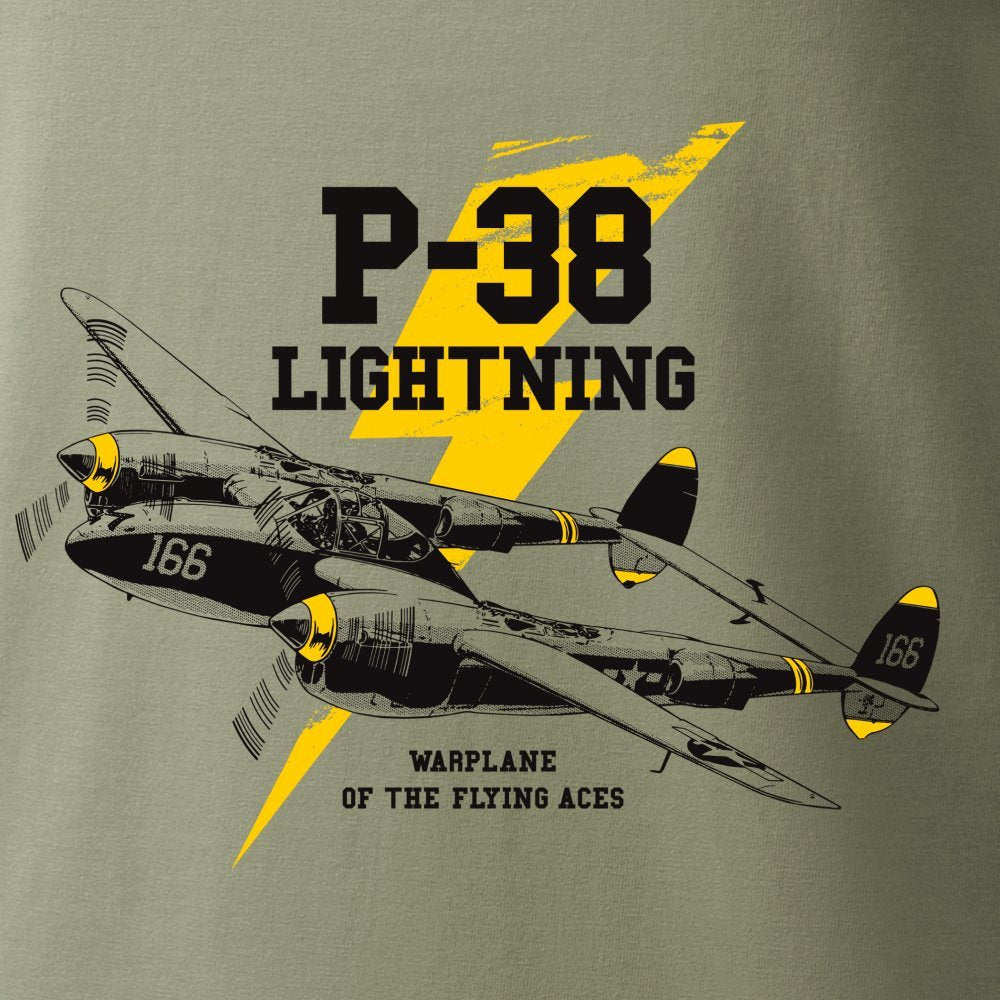 Camiseta manga corta con motivo del caza bimotor P-38 LIGHTNING