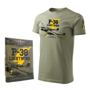 Camiseta manga corta con motivo del caza bimotor P-38 LIGHTNING
