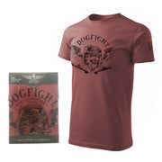 Camiseta roja DOGFIGHT con motivo de as de combate