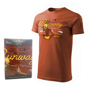 Camiseta roja RUNWAY con estampado de mujer en bikini sentada en pasarela