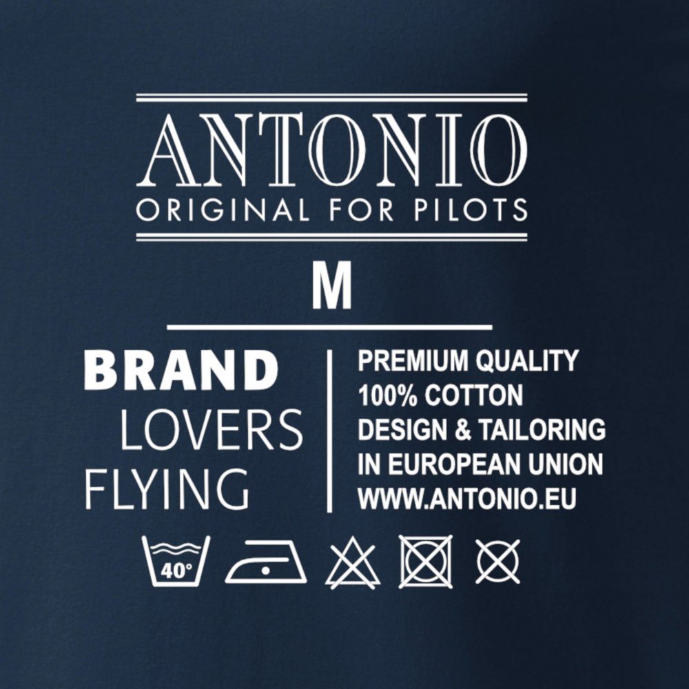 Camiseta azul ADVENTURE FIGHT con motivo del avión Max Holste MH.1521 Broussard