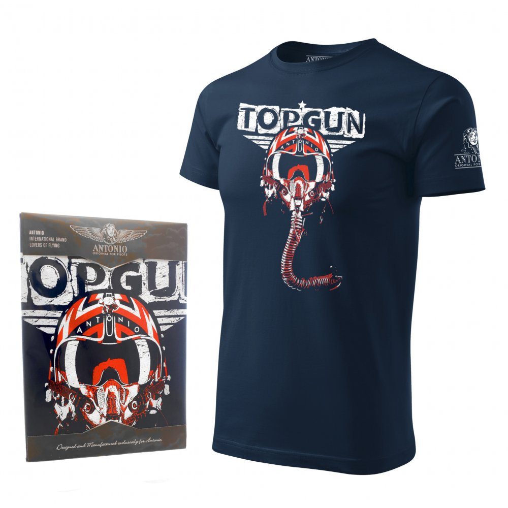 Camiseta Top Gun azul de algodón, manga corta con motivo de la película