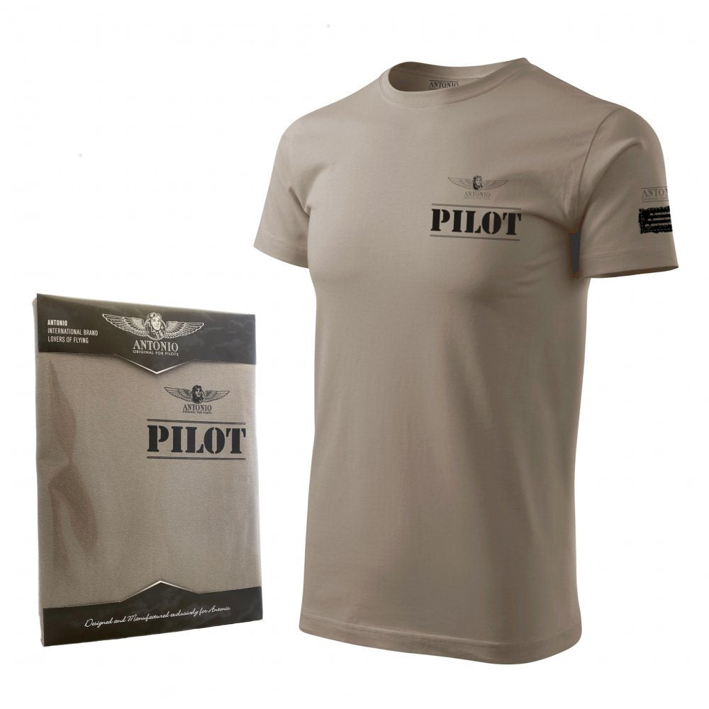 Camiseta PIOT marrón con motivo aeronáutico
