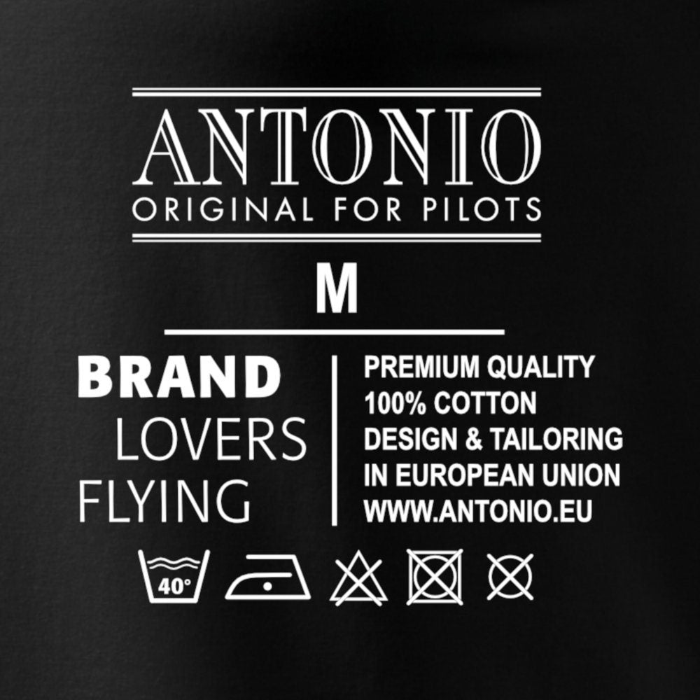 Camiseta negra de manga corta con estampado 'PILOT' estilo aviación