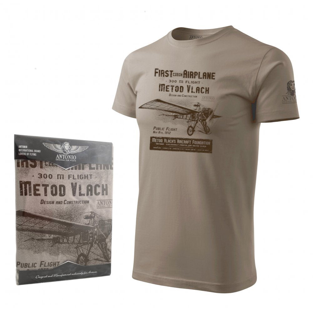 Camiseta marrón en homenaje al aviador checo Metod Vlach