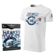 Camiseta RAF Hawker Tempest blanca con motivo de la Segunda Guerra Mundial