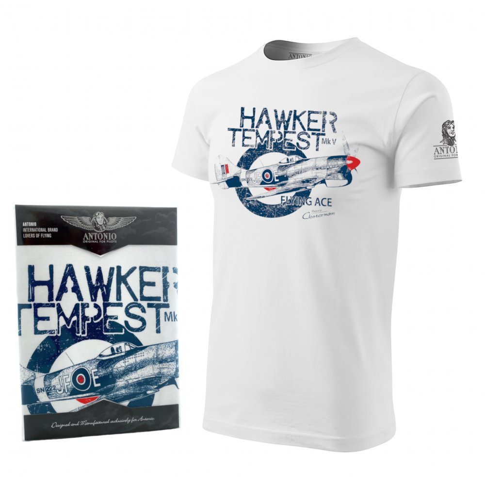 Camiseta RAF Hawker Tempest blanca con motivo de la Segunda Guerra Mundial