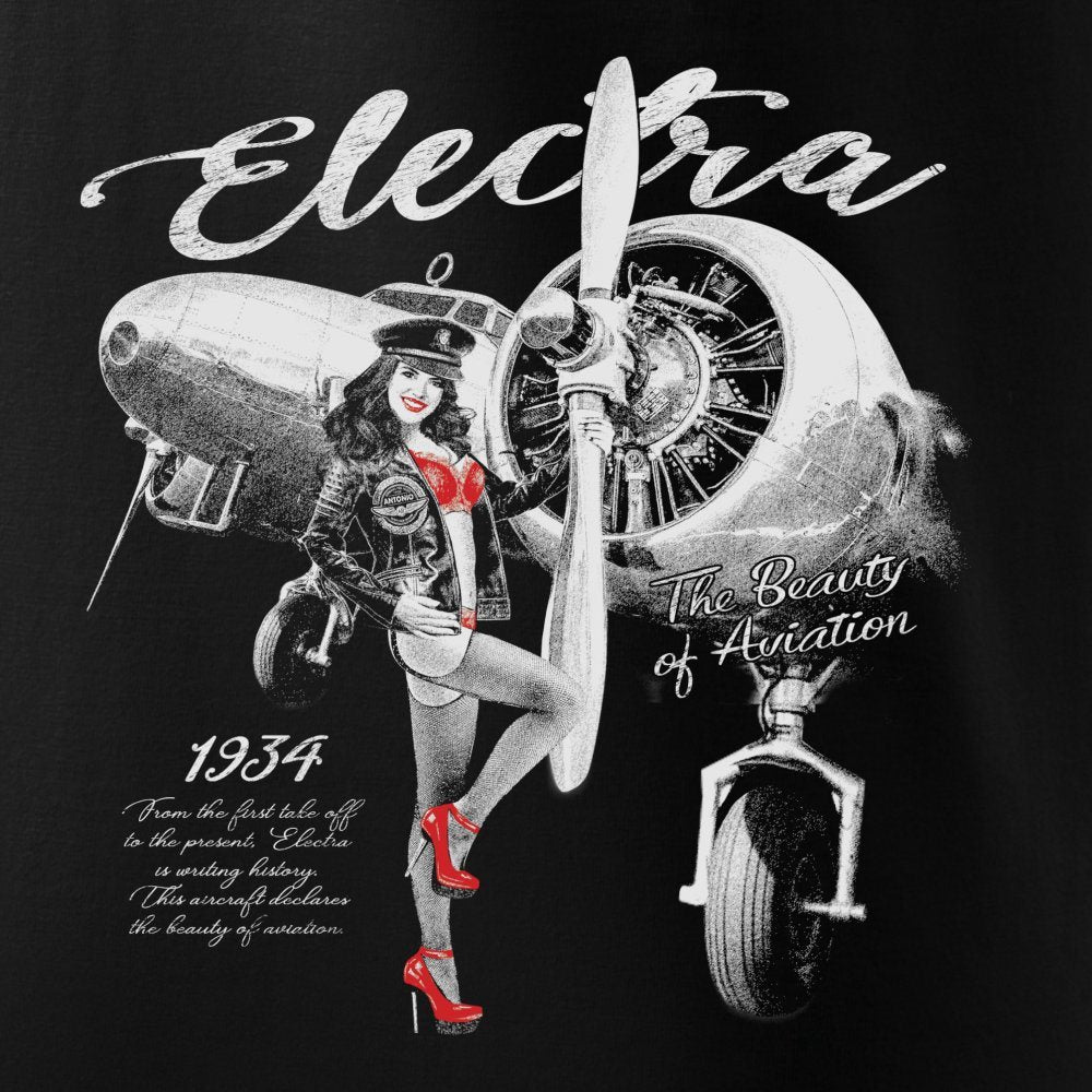 Camiseta negra Triko con estampado Lockheed L-10 Electra