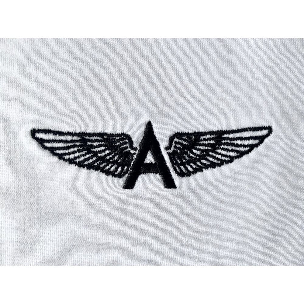 Camiseta blanca ANTONIO WINGS con bordado en el lado del corazón