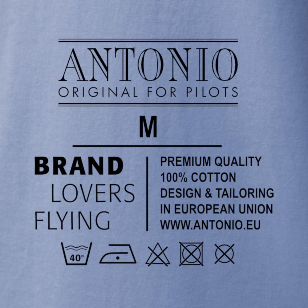 Camiseta azul con estampado del hidroavión PBY Catalina, algodón 200 g/m²