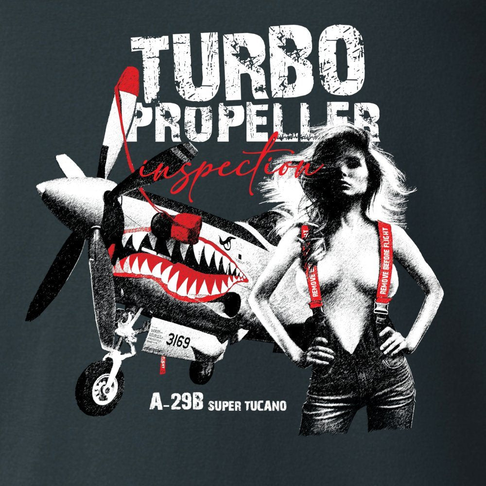 Camiseta TURBO PROPELLER con motivo del avión A-29B Super Tucano gris