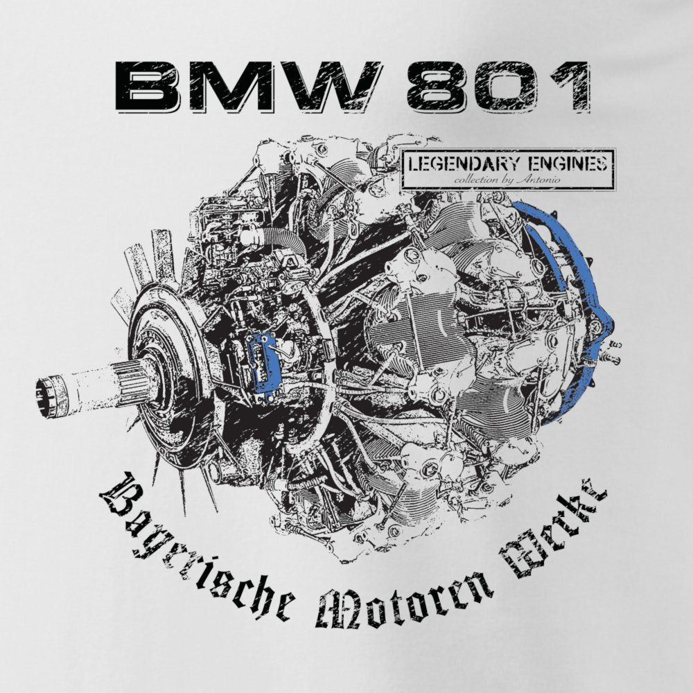 Camiseta con motivo del motor BMW 801 - vista frontal