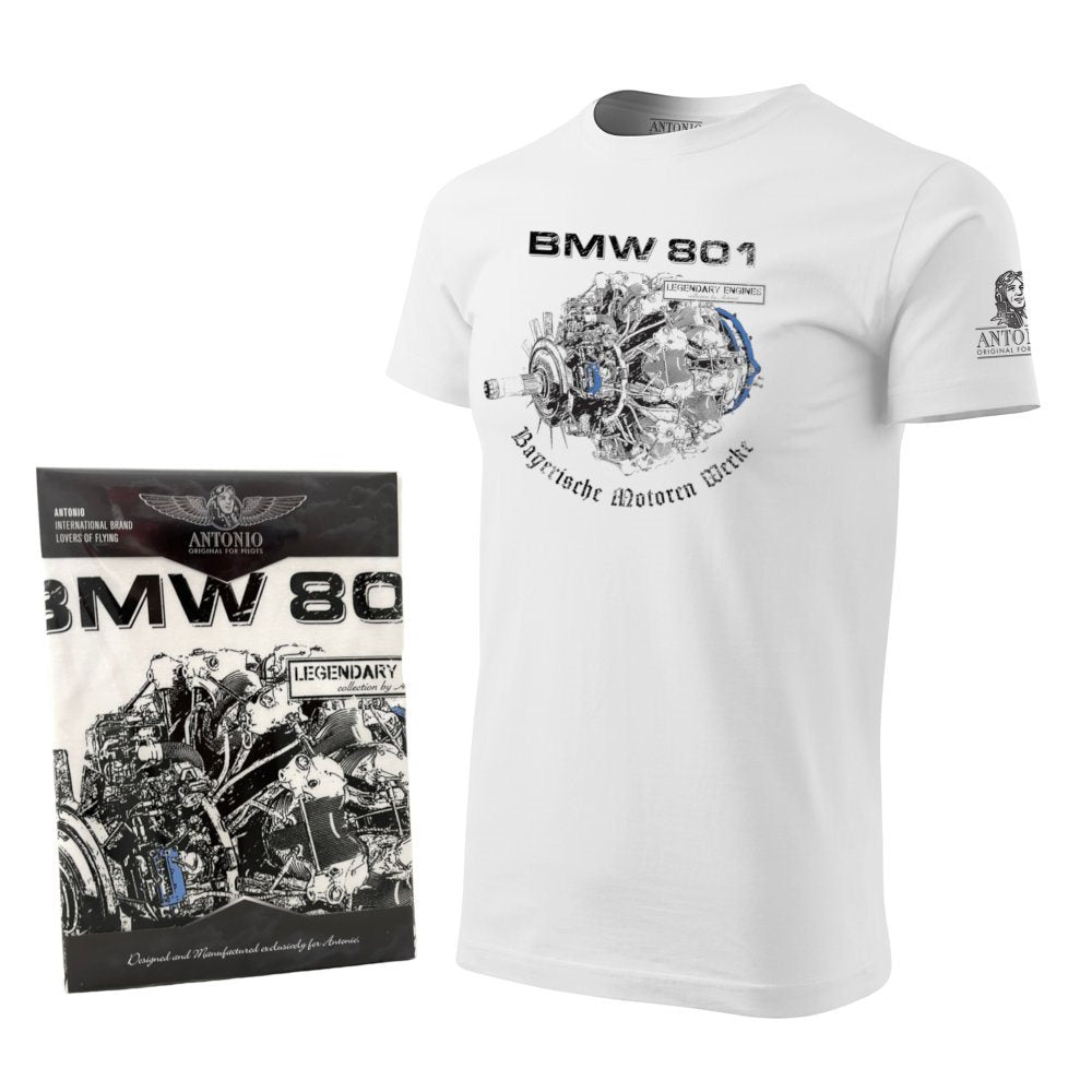 Camiseta con motivo del motor BMW 801 - vista frontal