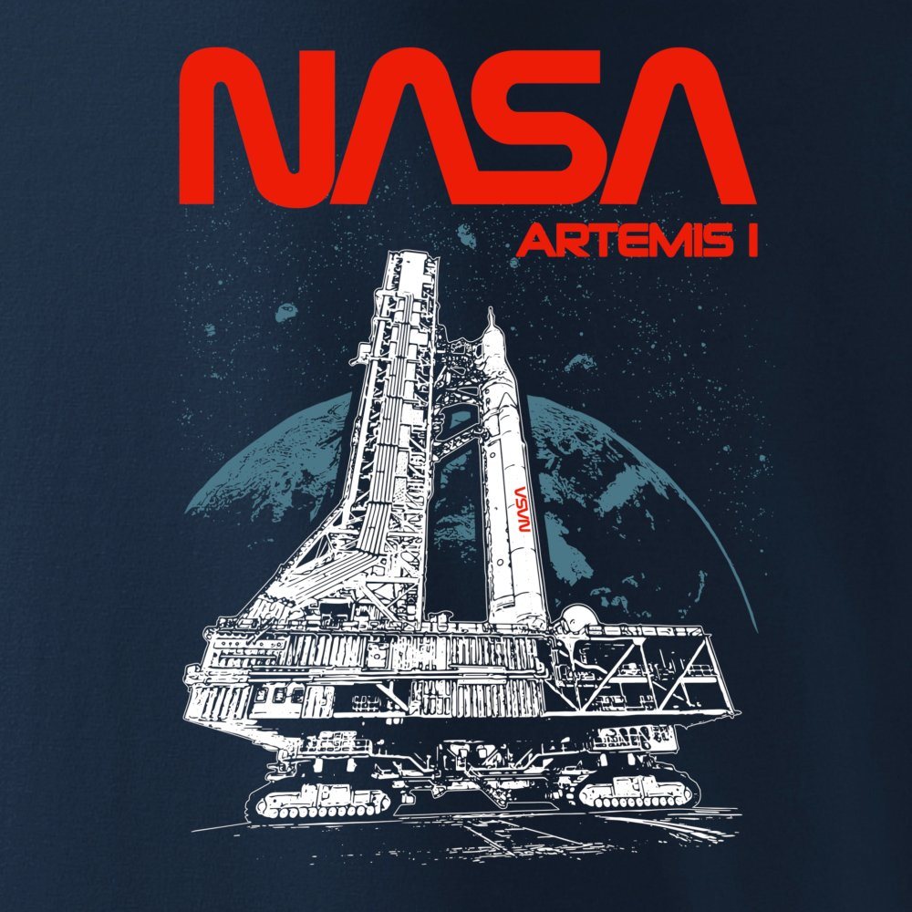 Camiseta azul con motivo NASA ARTEMI I - vista frontal