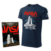 Camiseta azul con motivo NASA ARTEMI I - vista frontal