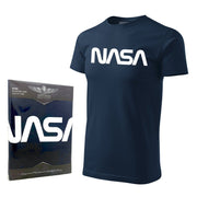 Camiseta azul con logo NASA en algodón, gramaje 200 g/m²